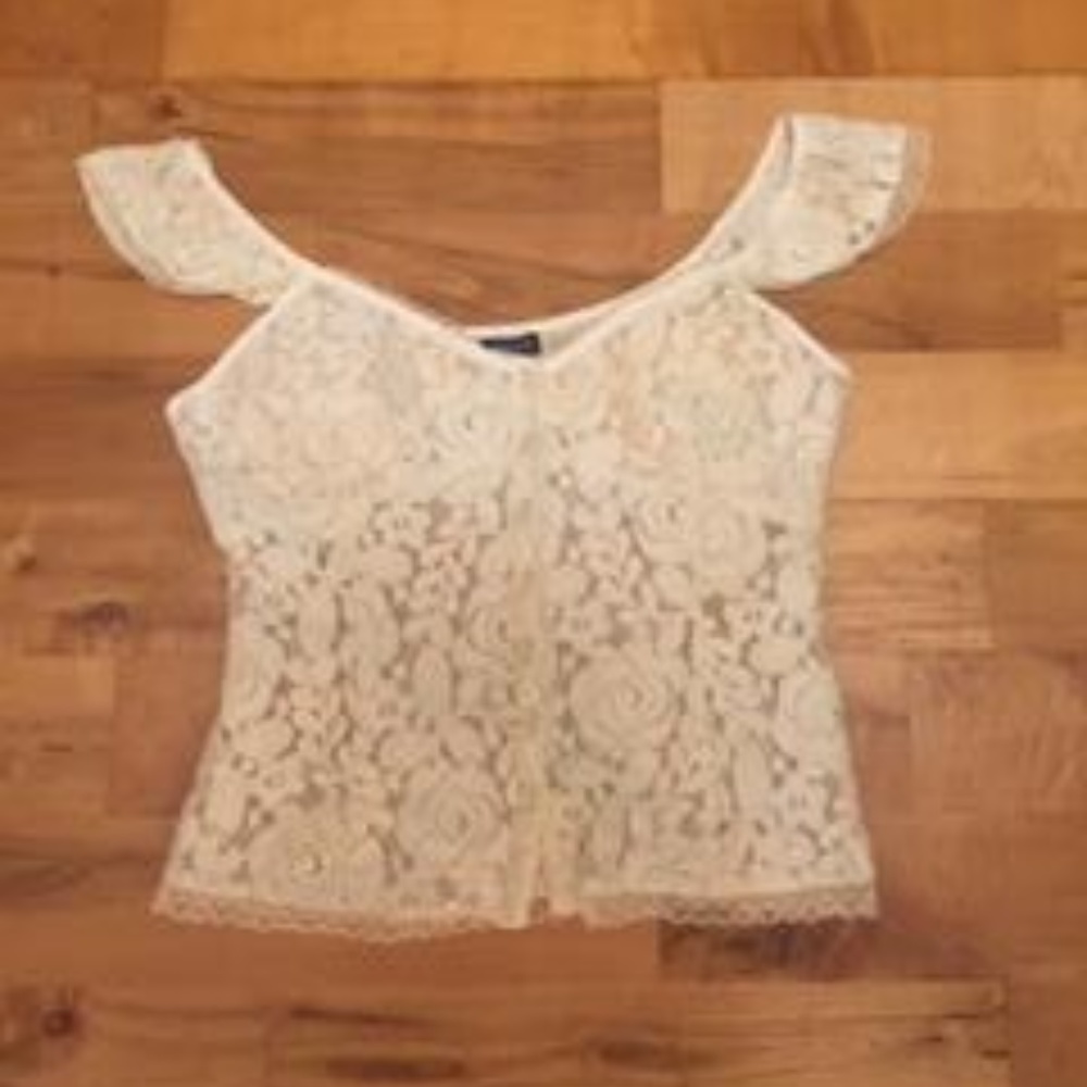 Boston Proper Victorian Ivory Lace Bustier/Corset
